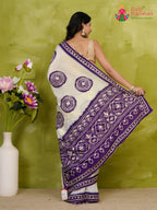 border detail of purple pure tissue silk gota patti saree