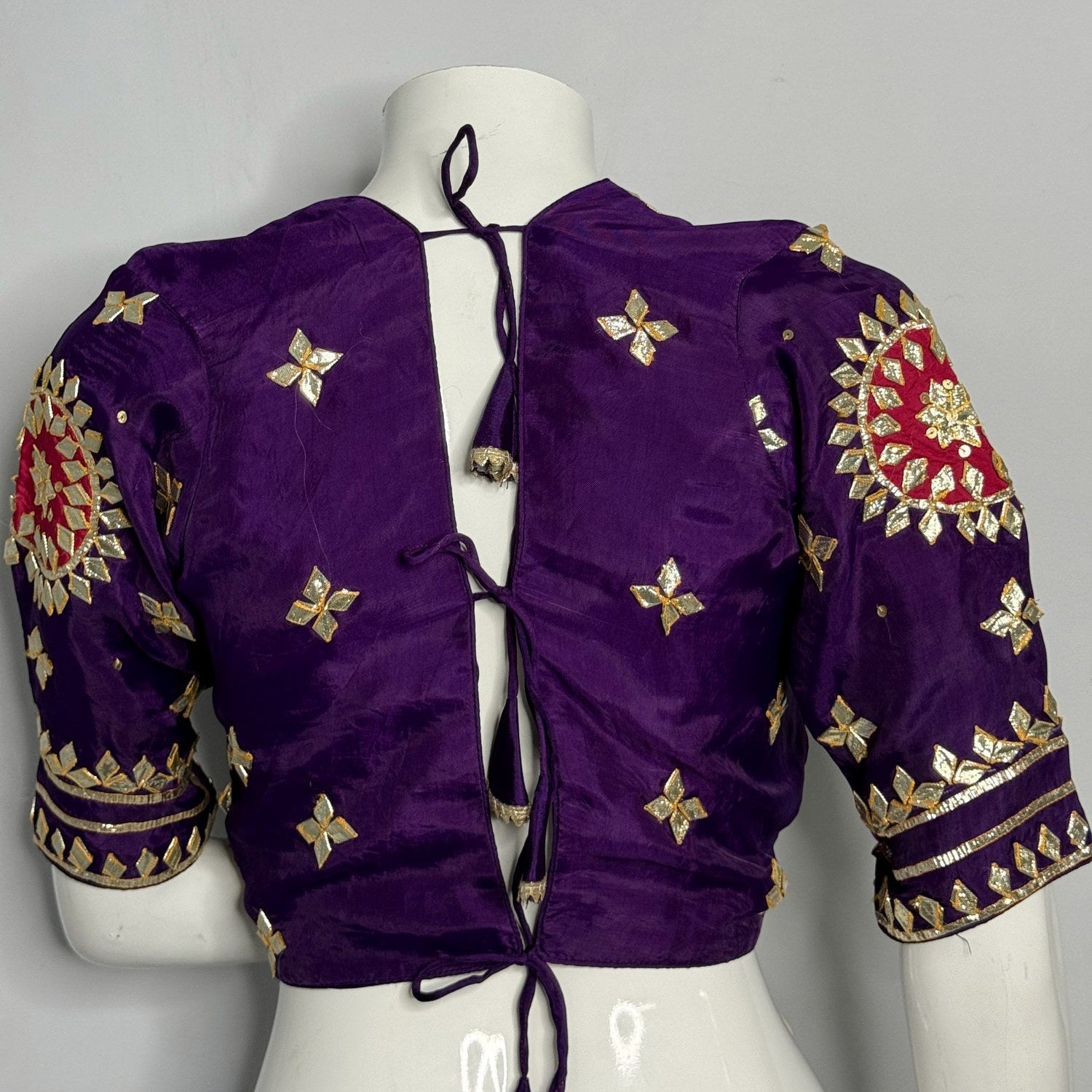 purple pure upada silk gota patti blouse 3761 by Rang Rajasthani