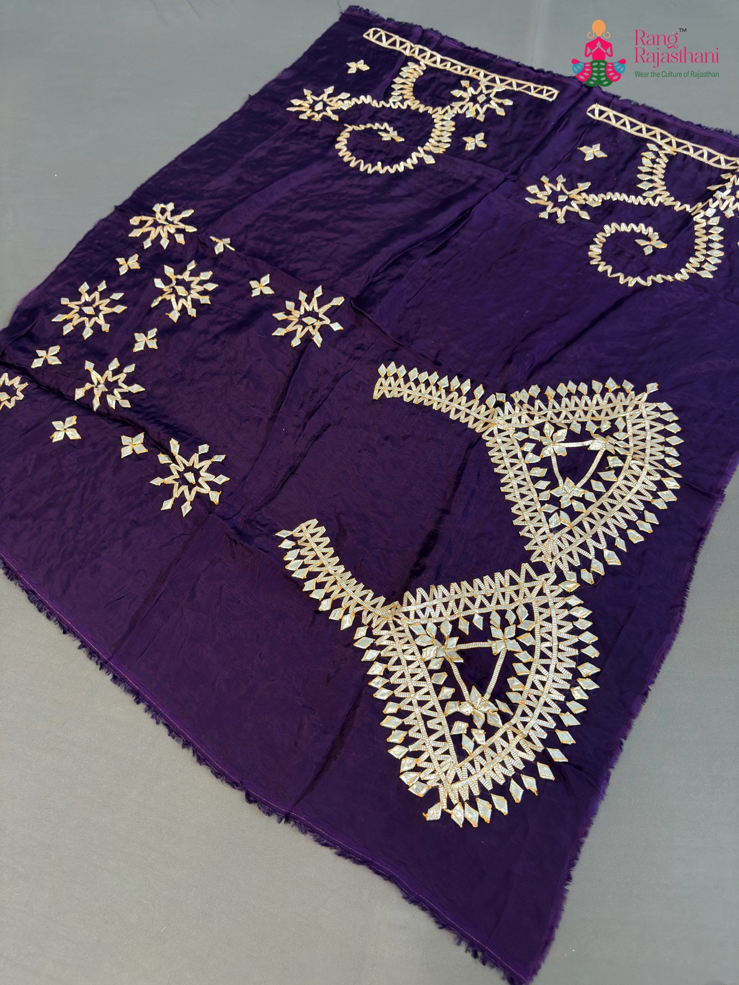 purple pure upada silk gota patti blouse 3804 by Rang Rajasthani