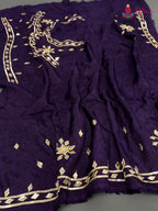 complete look of purple pure upada silk gota patti blouse 3810