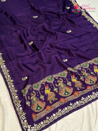Purple Pure Ho Silk Gota Patti Saree for Sangeet Night | Shop Latest