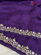 Purple Pure Ho Silk Gota Patti Saree for Sangeet Night | Shop Latest
