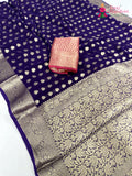 Purple Soft Georgette Banarasi Zari Weave Saree : Gentle Flow