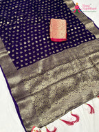 Purple Soft Georgette Banarasi Zari Weave Saree for Raksha Bandhan | Graceful Pick