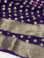 Purple Soft Georgette Banarasi Zari Weave Saree for Raksha Bandhan | Graceful Pick