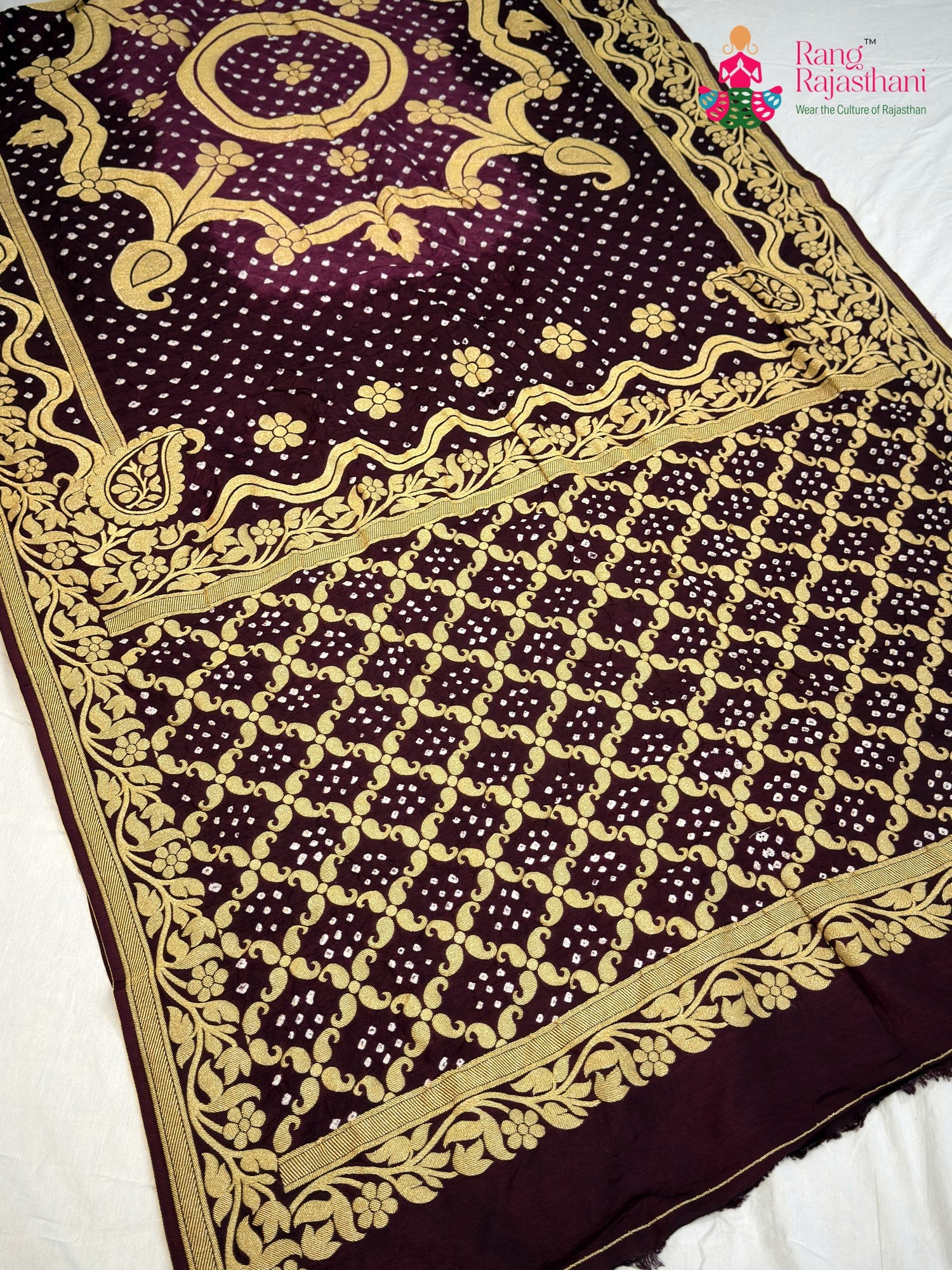 Purple Soft Georgette Khaddi Weave Chunri Saree for Festive Celebration | Designer Collection