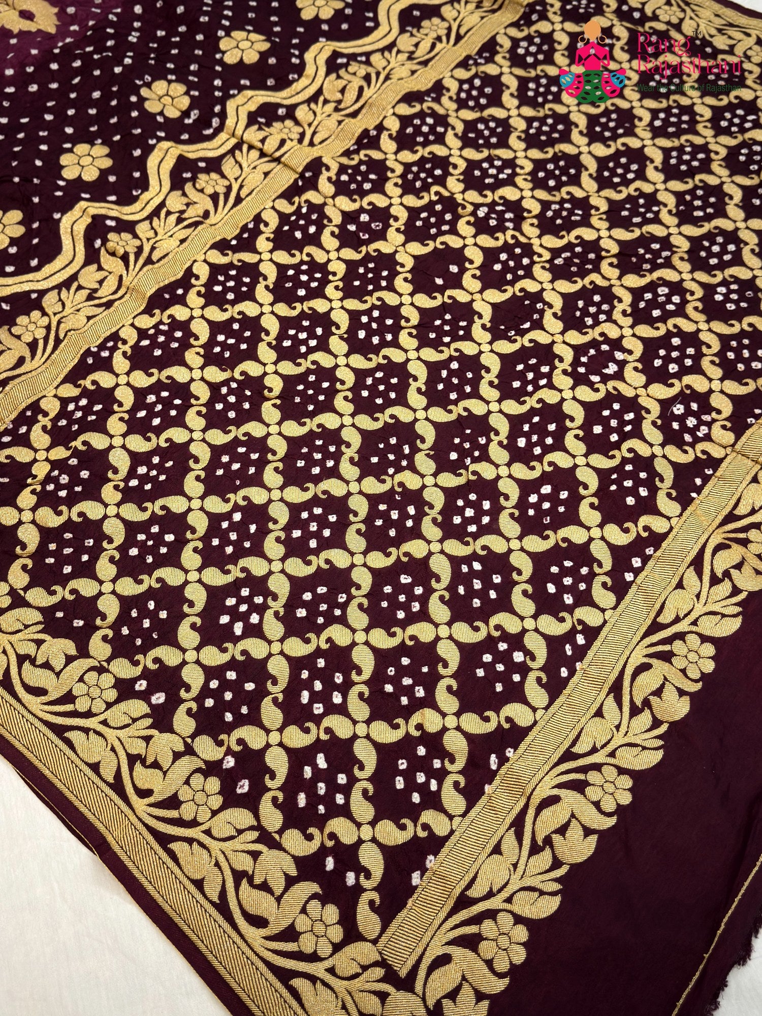Purple Soft Georgette Khaddi Weave Chunri Saree for Festive Celebration | Designer Collection