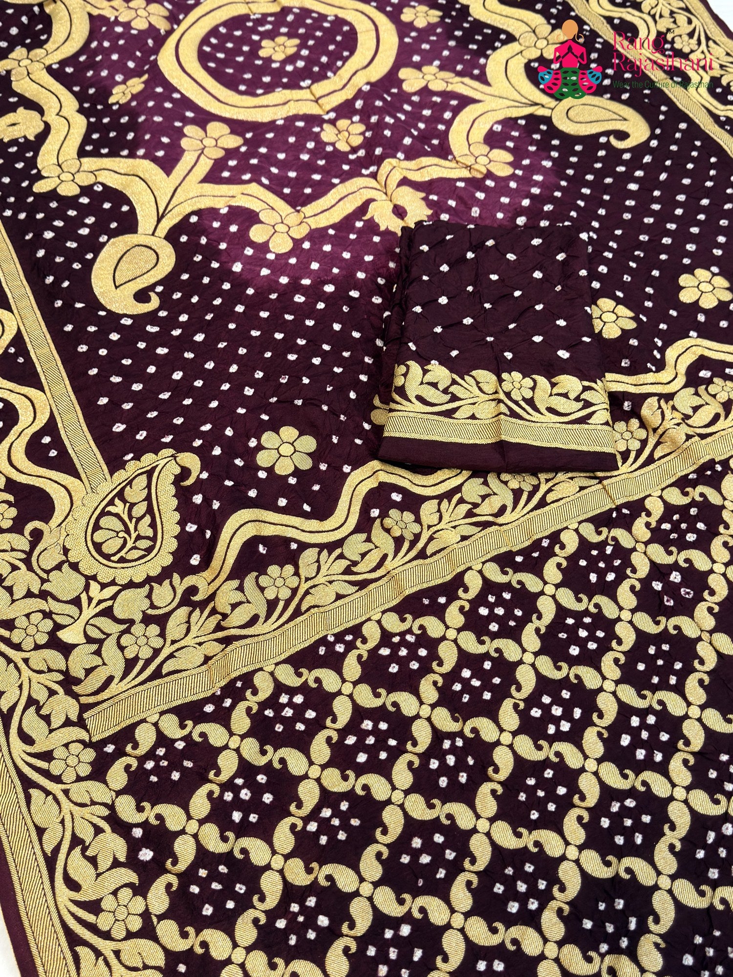 Purple Soft Georgette Khaddi Weave Chunri Saree for Festive Celebration | Designer Collection