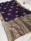 Purple Soft Georgette Meenakari Zari Saree : Soft Grace
