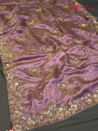 Purple Synthetic Hand Embellishment Saree for Bridal | Curated Pick