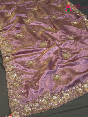 Purple Art Silk Hand Embellishment Saree for Bridal | Designer Edit