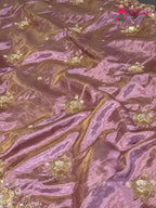 Purple Synthetic Hand Embellishment Saree for Bridal | Curated Pick