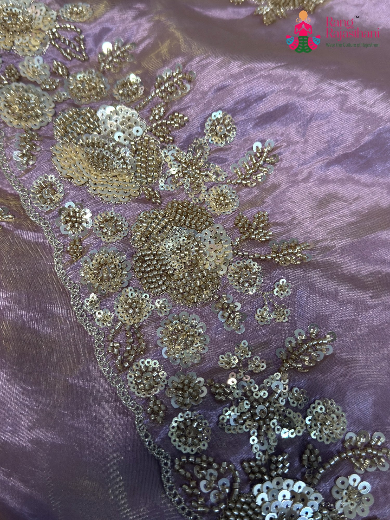 Purple Synthetic Hand Embellishment Saree for Bridal | Curated Pick