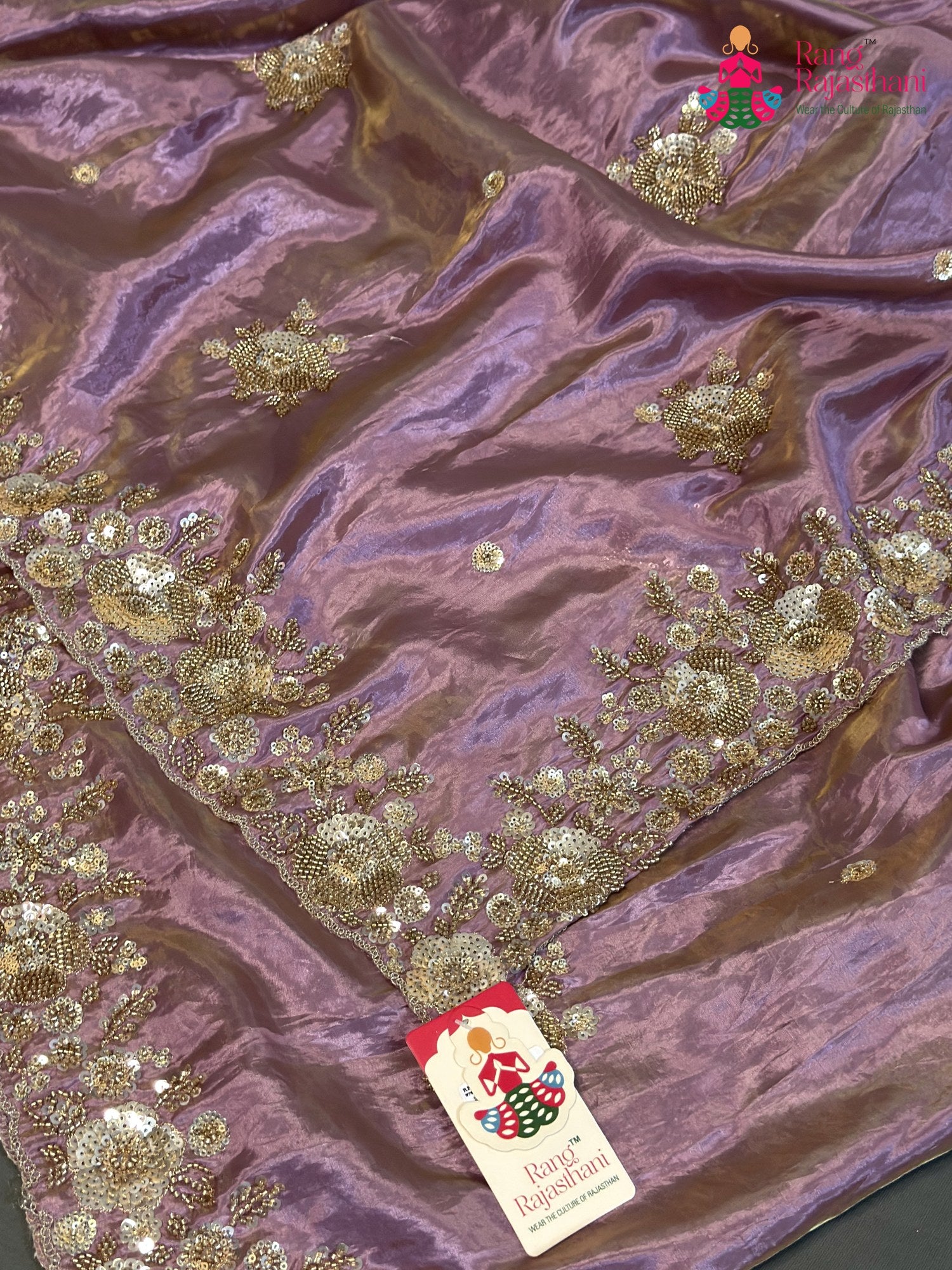 Purple Synthetic Hand Embellishment Saree for Bridal | Curated Pick