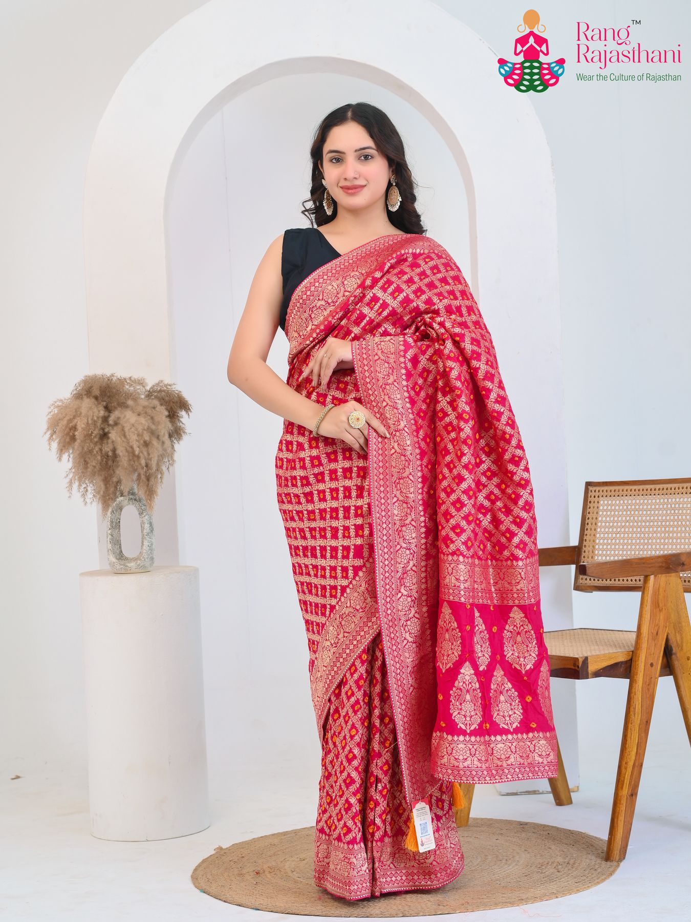 Rani Pure Dola Silk Ghatchola Bandhani Saree : Heritage Edit