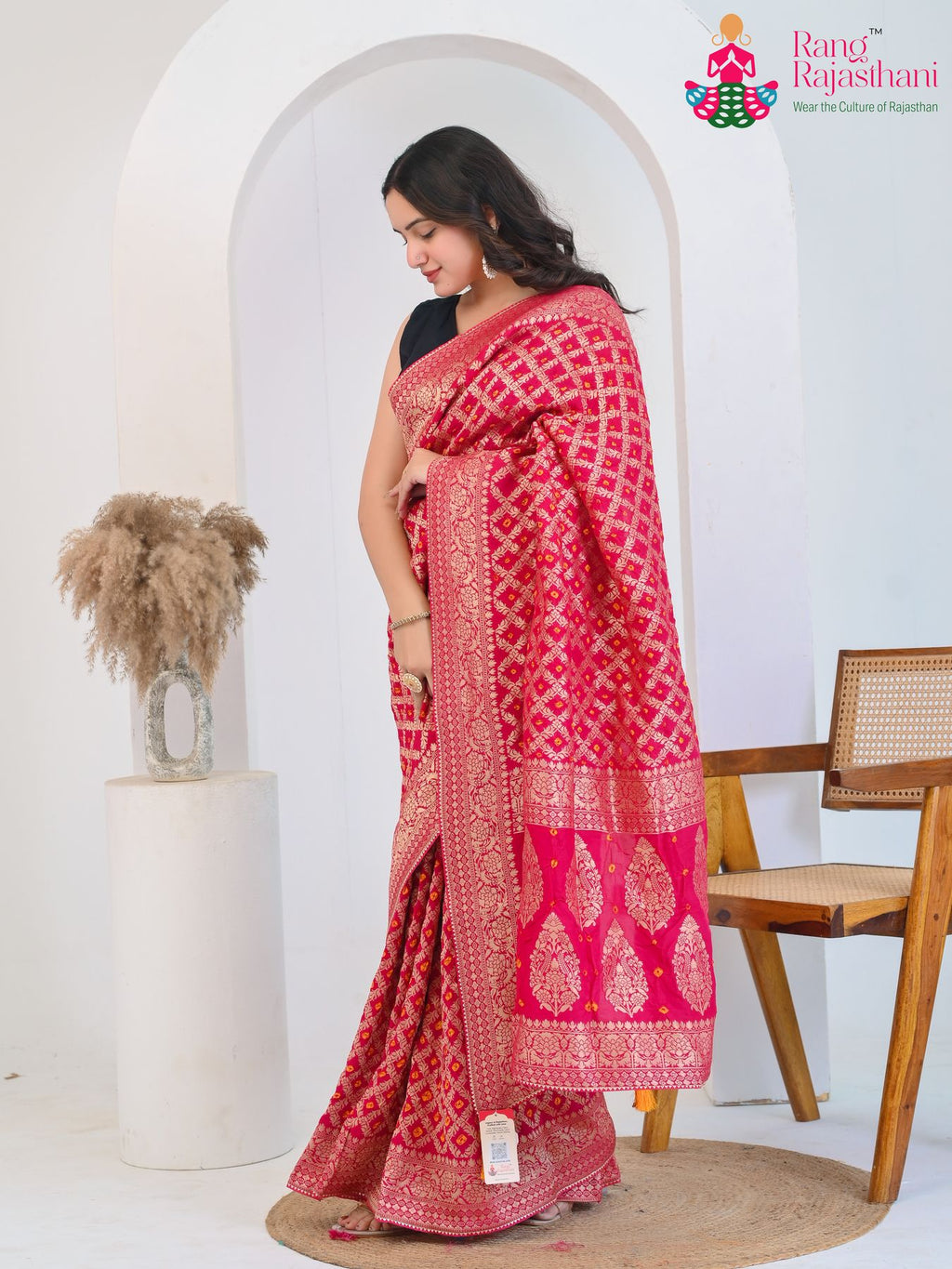 Rani Pure Dola Silk Ghatchola Bandhani Saree : Heritage Edit