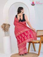 Rani Pure Dola Silk saree with Ghatchola back view