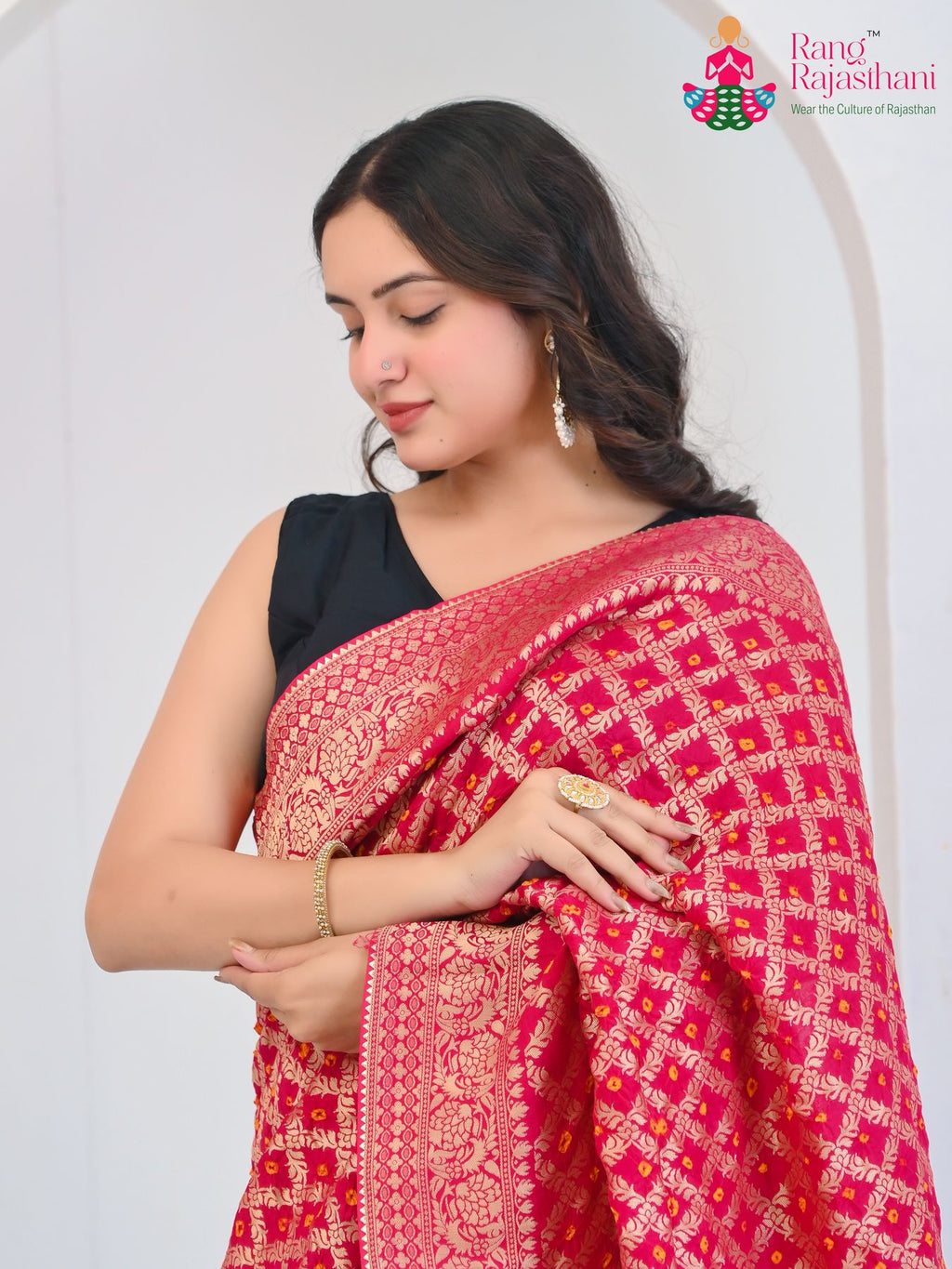 Rani Pure Dola Silk Ghatchola Bandhani Saree : Heritage Edit