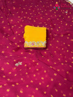 Rani Chiffon Hand Embellishment Saree for Bridal | Party Pick