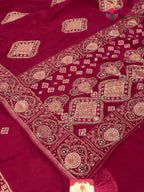 rani chinnon hand embellishment saree ethnic wear by Rang Rajasthani