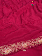 close up view of rani chinnon hand embellishment saree