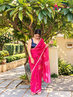 Rani Chinnon Hand Embellishment Saree for Bridal | Premium Edit