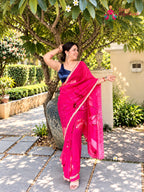 Rani Chinnon Hand Embellishment Saree for Bridal | Premium Edit