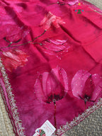 Rani Chinnon Hand Embellishment Saree for Bridal | Premium Edit