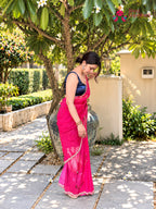 Rani Chinnon Hand Embellishment Saree for Bridal | Premium Edit
