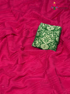 pallu detailing of rani chinnon saree