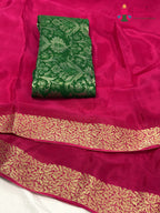 Rani Chinnon Plain Saree for Raksha Bandhan | Refined Pick