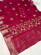 rani chinnon resham embroidery saree ethnic wear by Rang Rajasthani