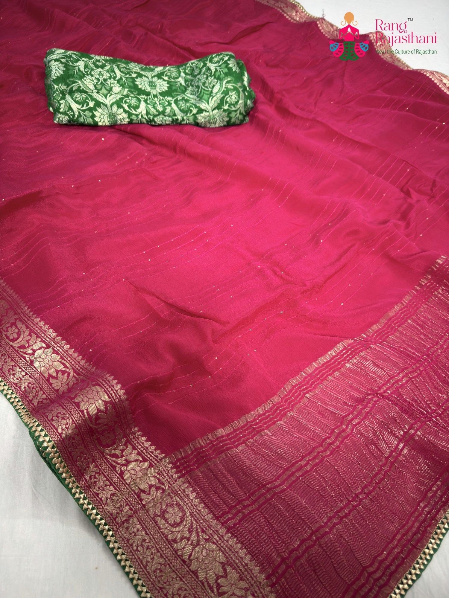rani chinnon saree for karwa chauth by Rang Rajasthani