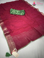 pallu detailing of rani chinnon saree