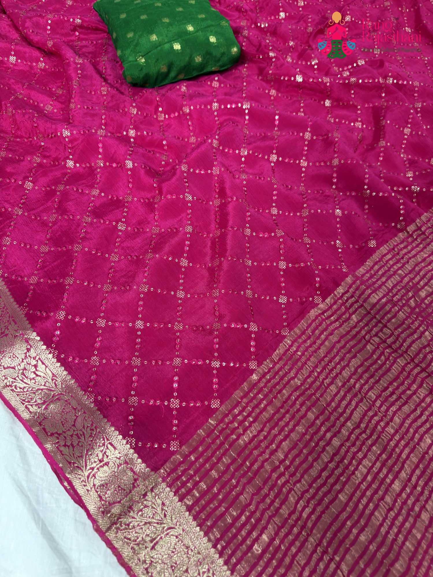 full view of rani chinnon saree