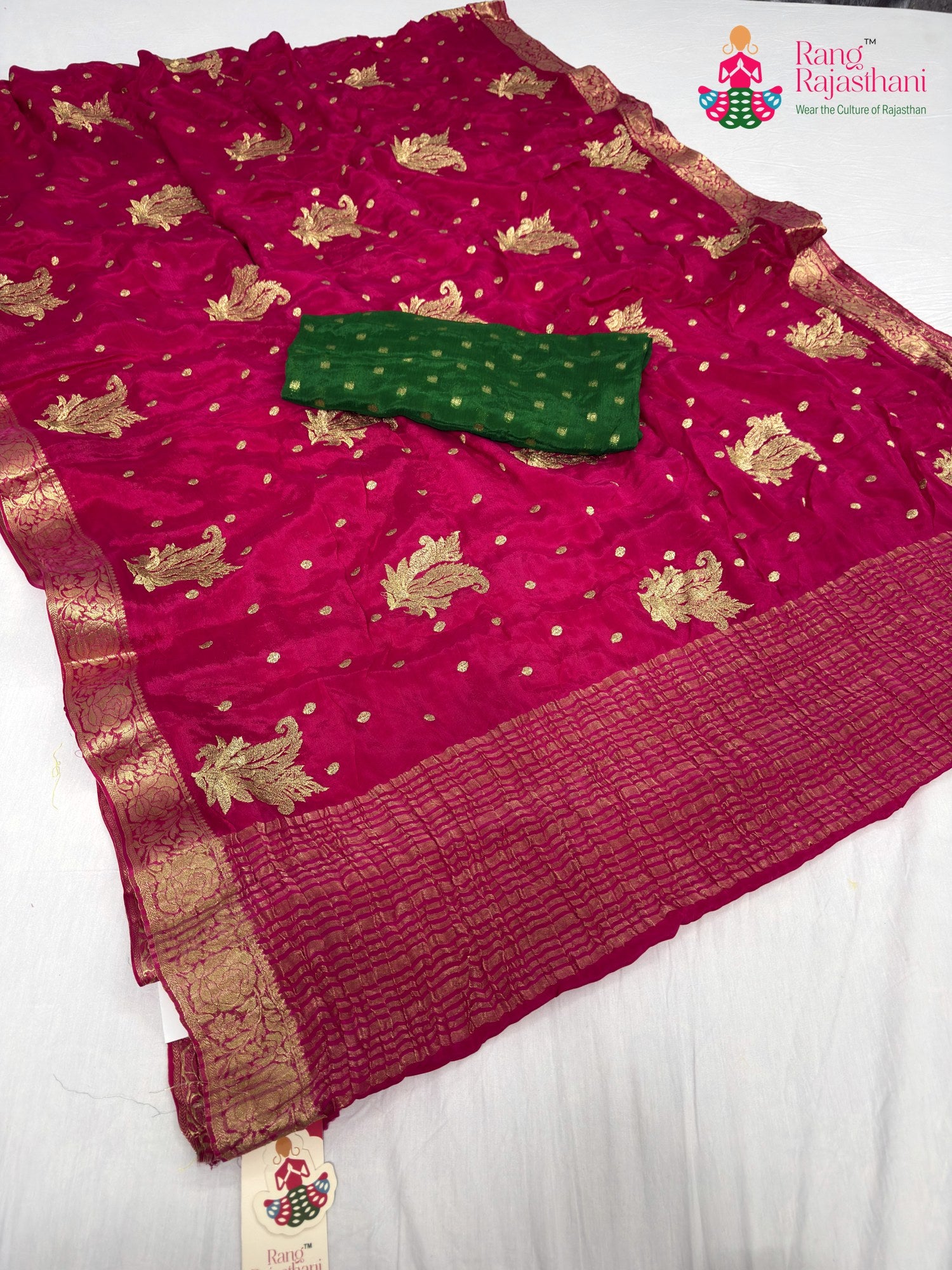 rani chinnon sequin saree for sangeet night by Rang Rajasthani