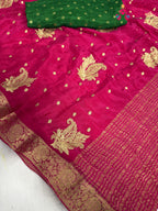 close up detailing of rani chinnon sequin saree