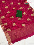 Rani Chinnon Zari Embroidery Saree for Sangeet Night | Shop Online