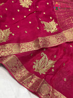 close up view of rani chinnon sequin saree