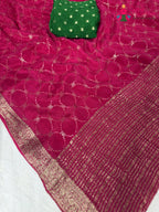 full view of rani fabric saree