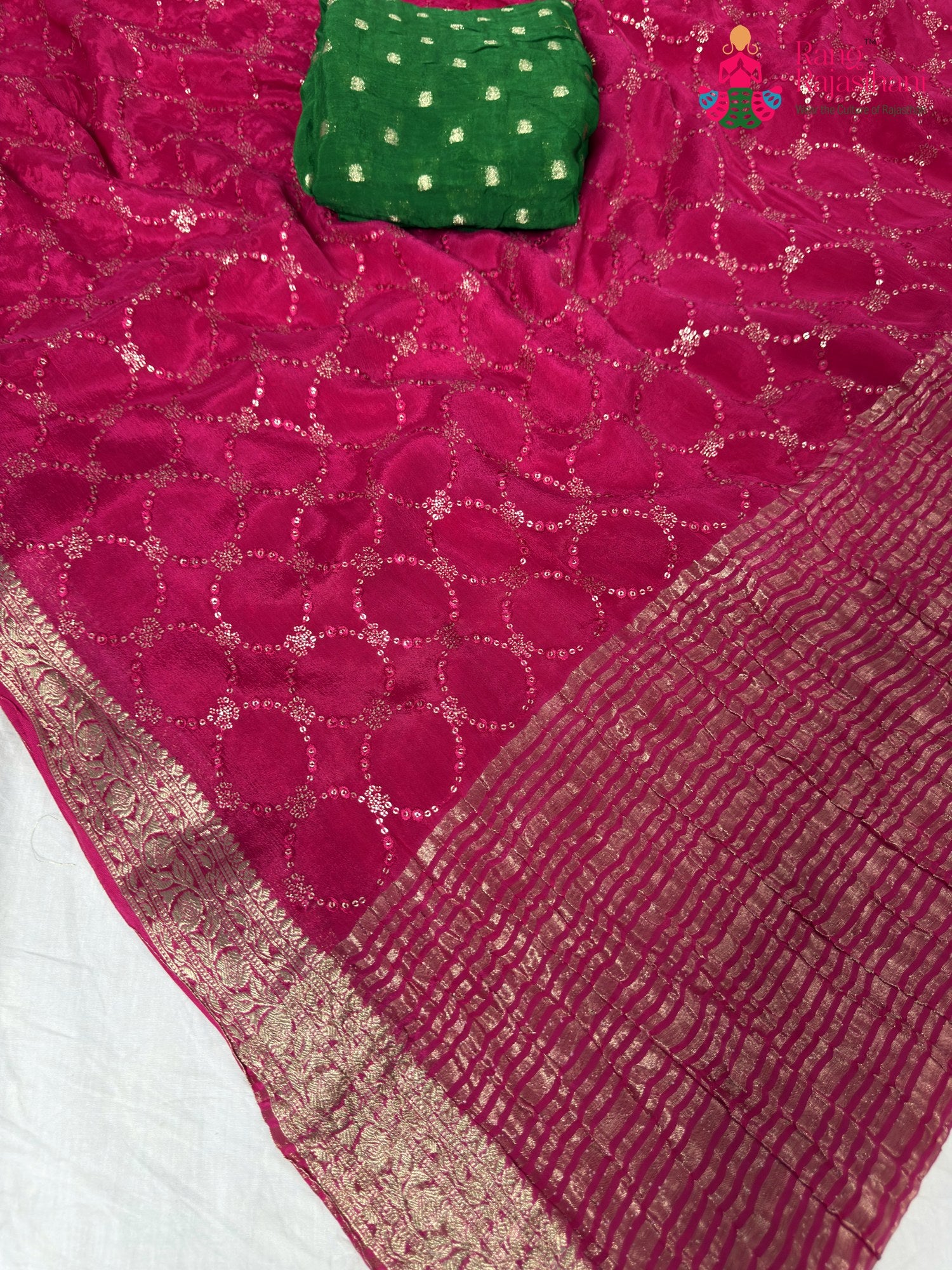 full view of rani fabric saree