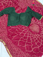 fabric texture of rani fabric saree