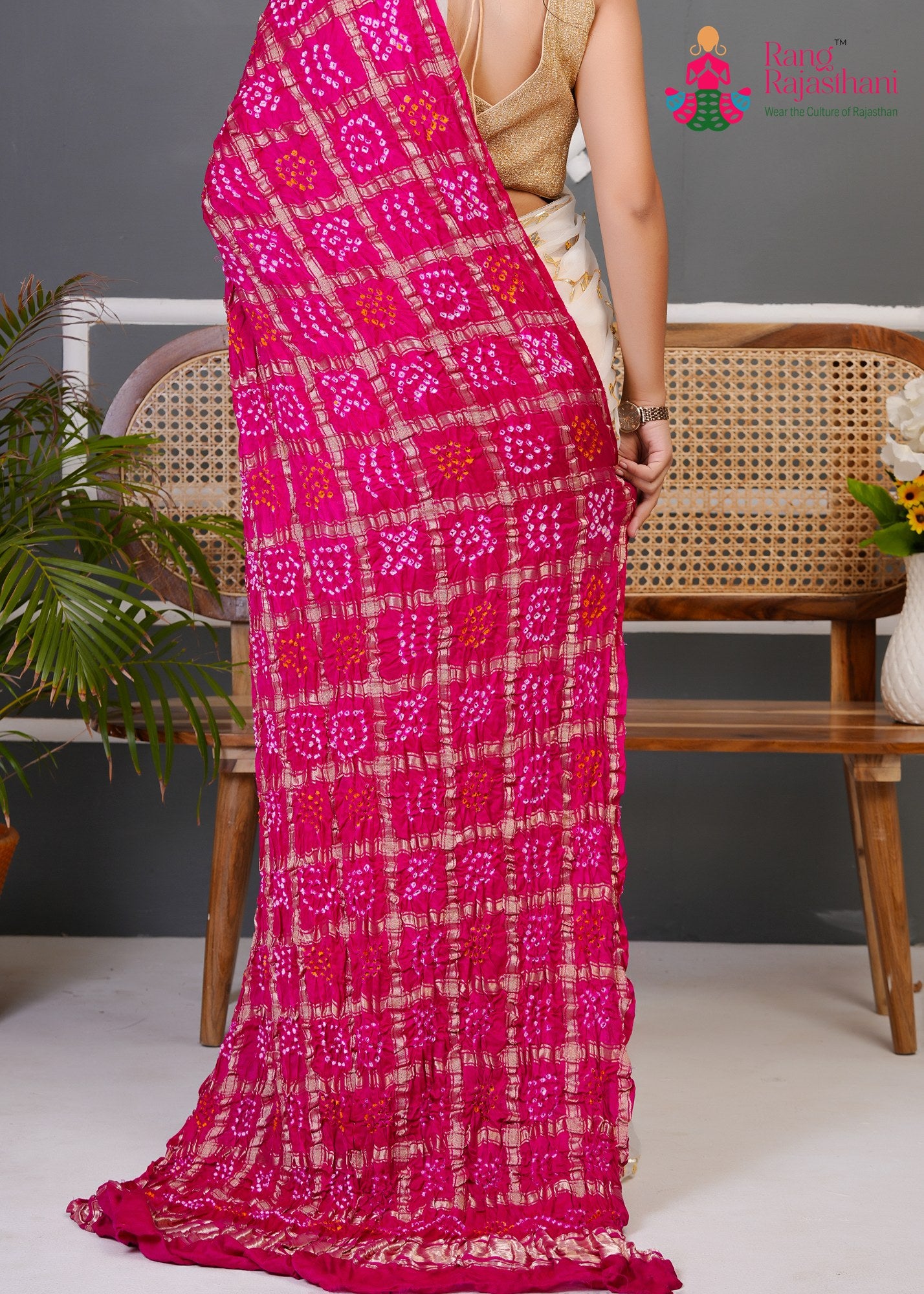 Rani Gajji Silk Bandhani Chunri Dupatta for Festive Wear | Elegant Edit
