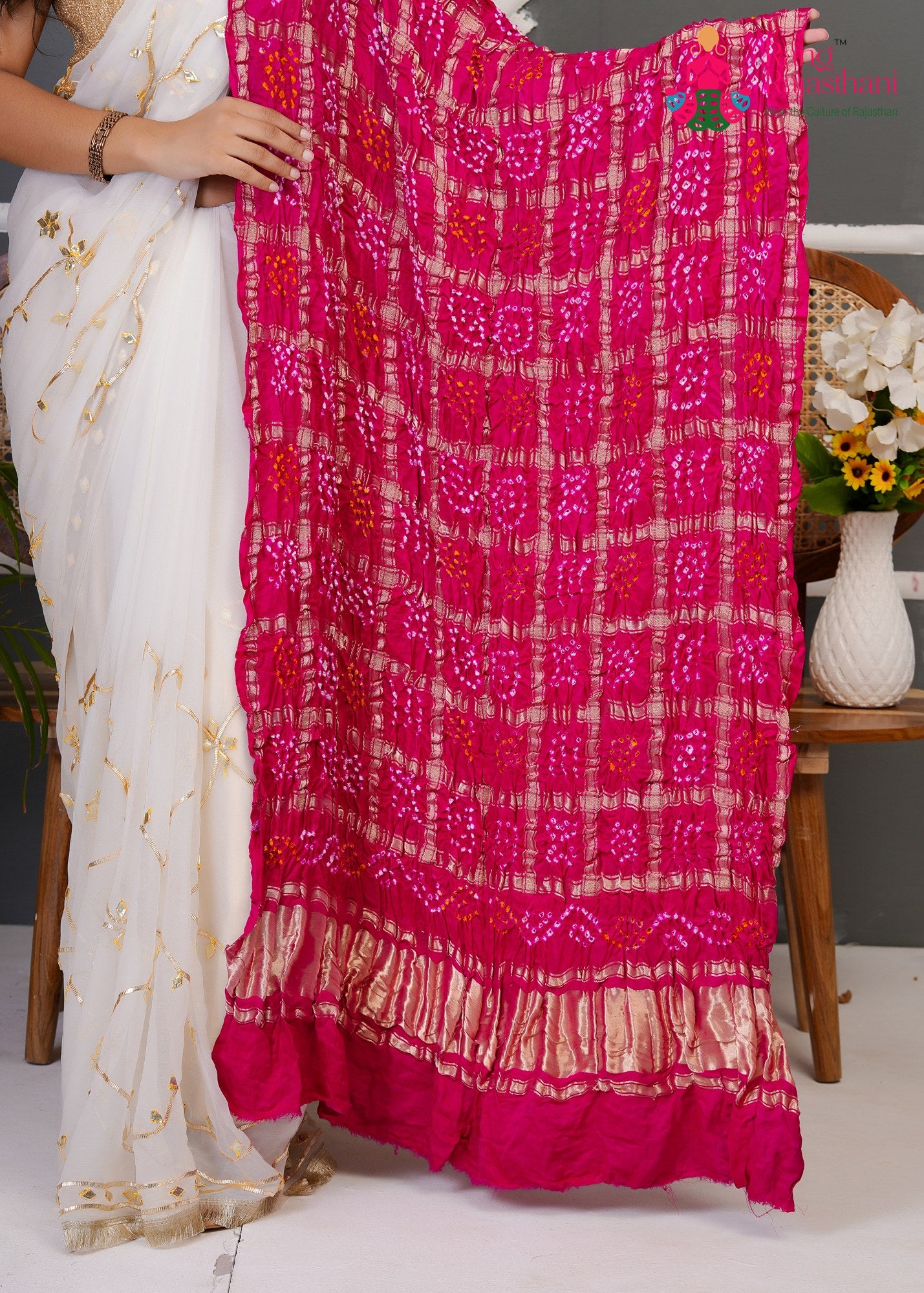 Rani Gajji Silk Bandhani Chunri Dupatta for Festive Wear | Elegant Edit
