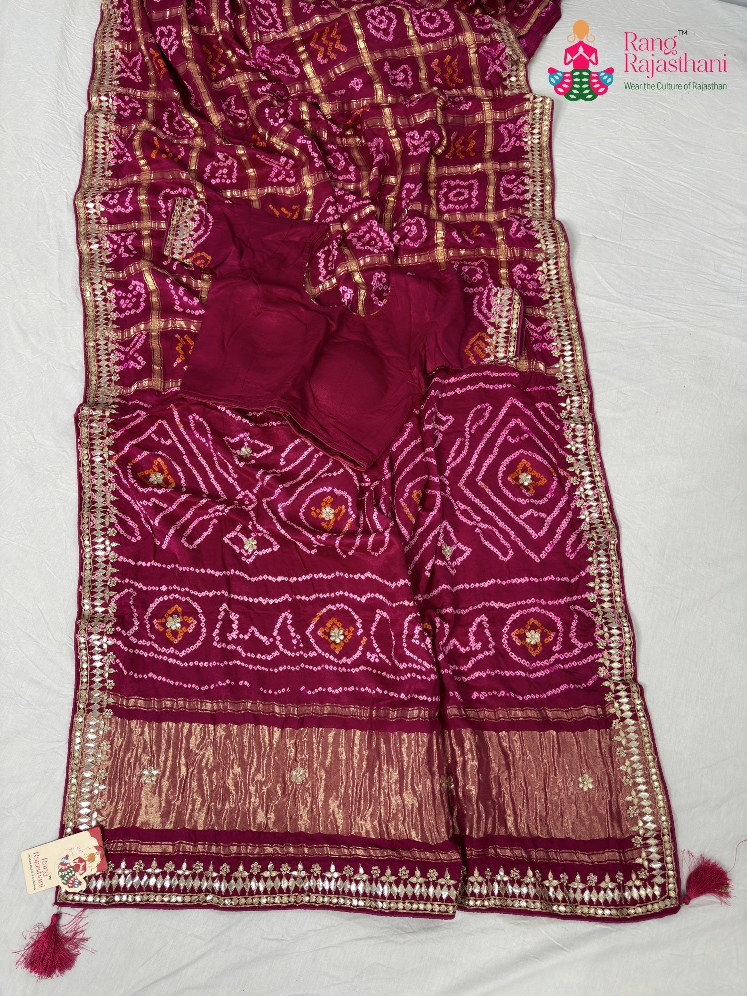 rani gajji silk gota patti saree for bridal wear by Rang Rajasthani