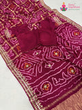 complete look of rani gajji silk gota patti saree