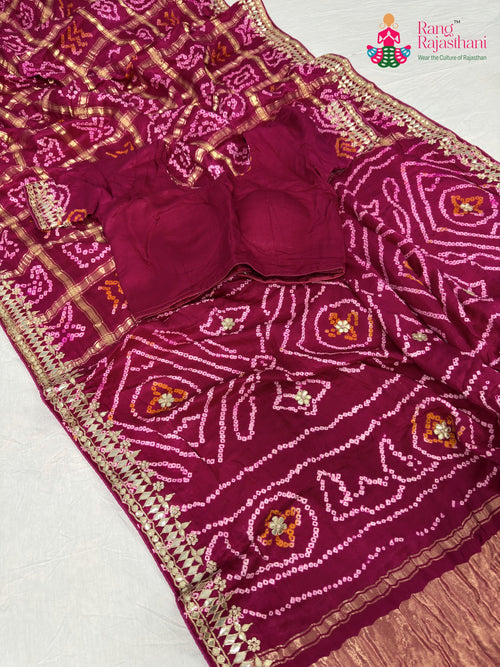 Rani Gajji Silk Gota Patti Saree for Bridal | Shop Latest main-image