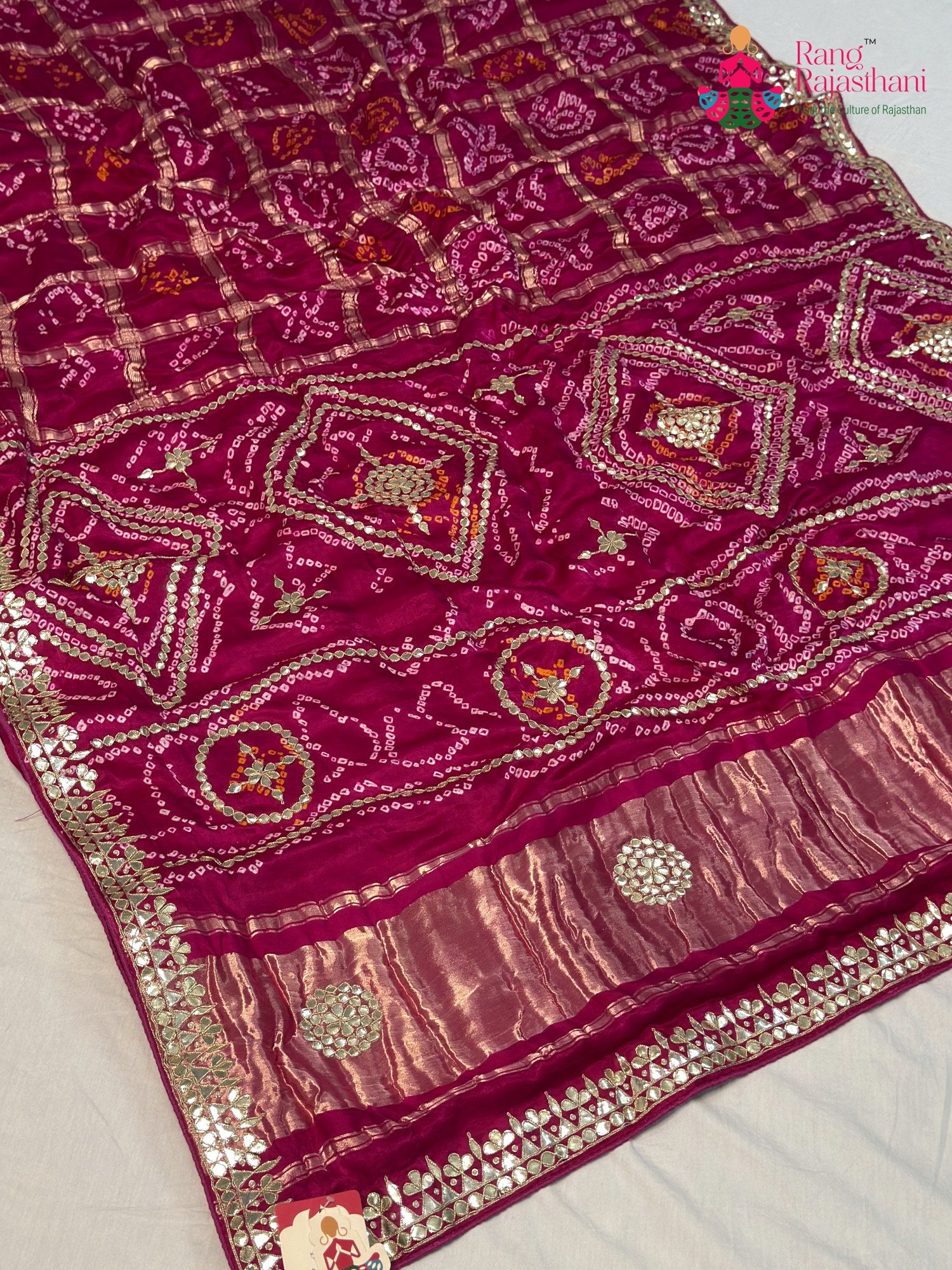 Rani Gajji Silk Gota Patti Gharchola Saree for Bridal | Classic Edit