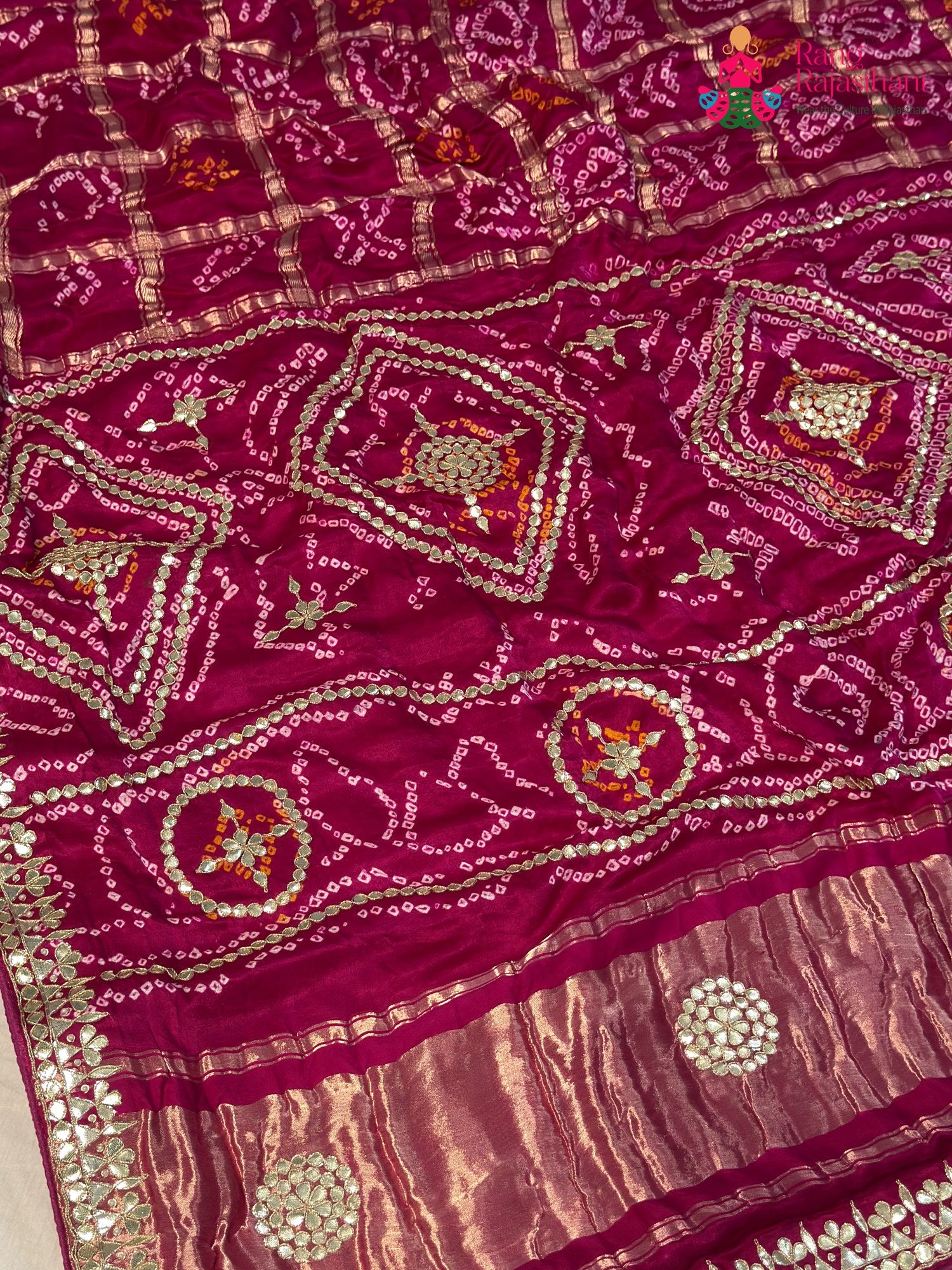 Rani Gajji Silk Gota Patti Gharchola Saree for Bridal | Classic Edit