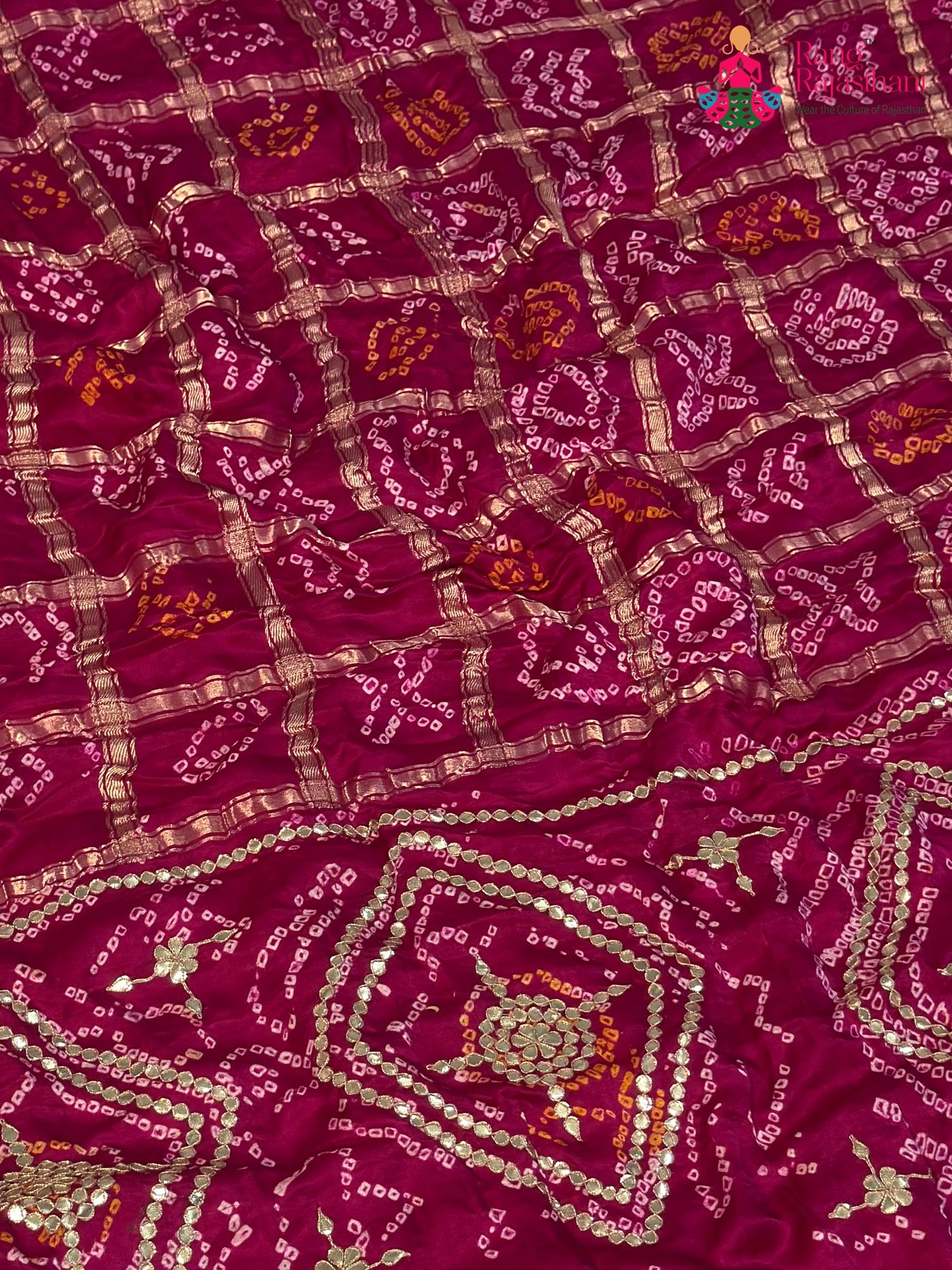 Rani Gajji Silk Gota Patti Gharchola Saree for Bridal | Classic Edit
